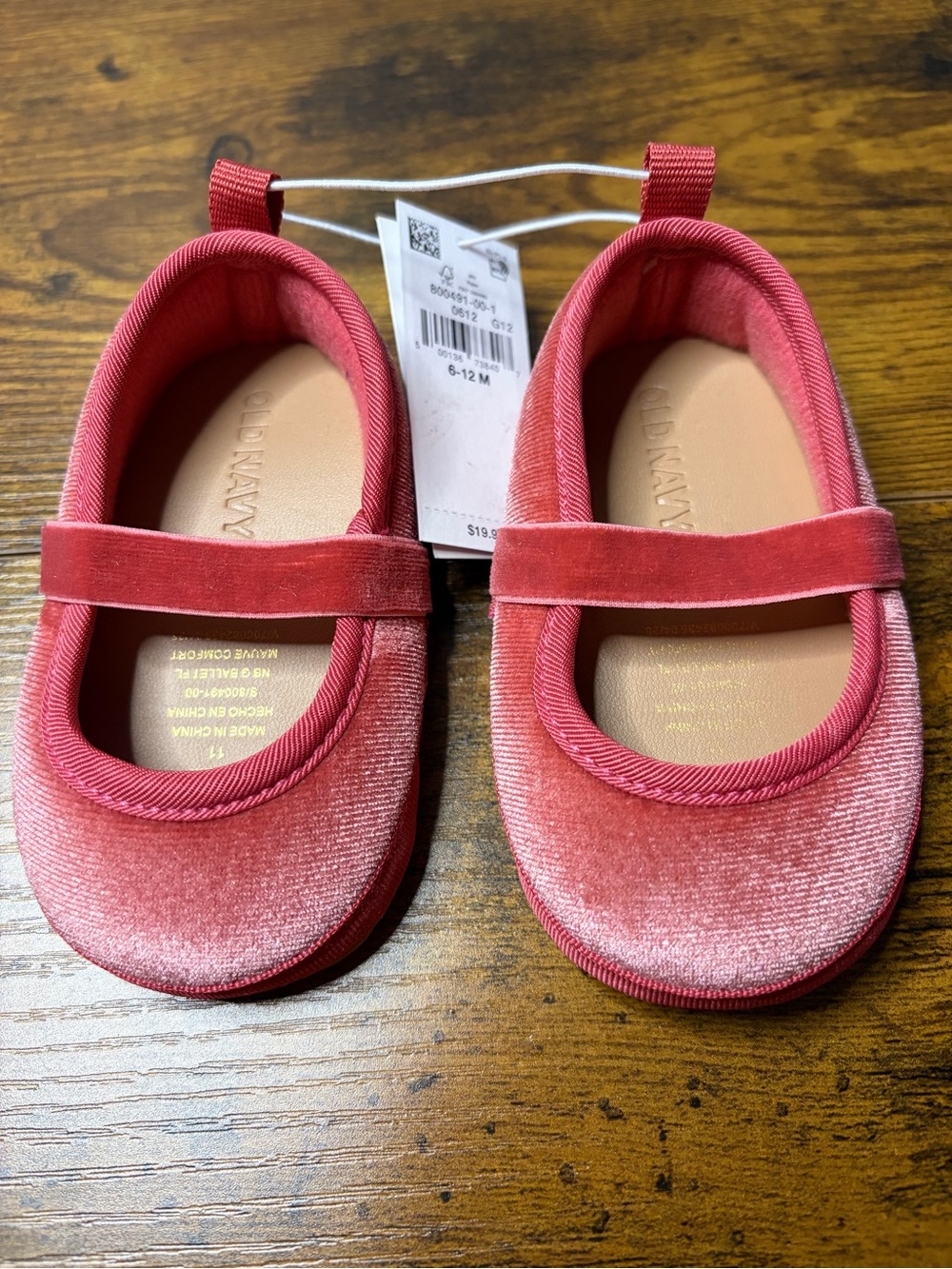 Old Navy Girls' Coral Velvet Mary Jane Flats